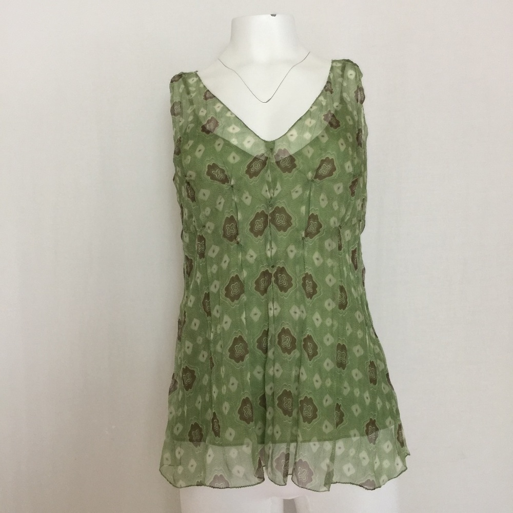 Max Studio - Flowy Silk Tank Blouse